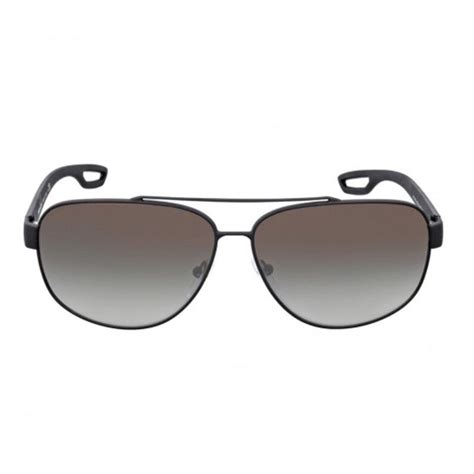 PRADA GRAY GRADIENT SILVER AVIATOR SUNGLASSES